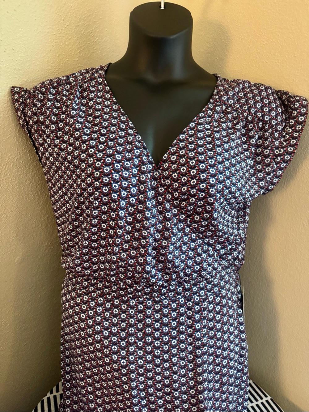 Express Red, White and Blue Floral Maxi Dress
